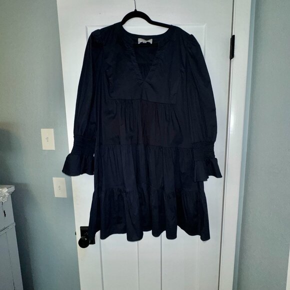 Tuckernuck Pomander Place - Navy Cotton Poplin Kenzo Dress XL - Picture 2 of 6